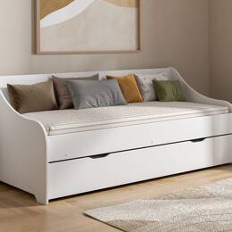 Lit banquette gigogne Calli Blanc 80x200