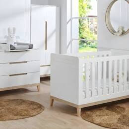 Chambre bébé complète Blanc & Hêtre Evidence