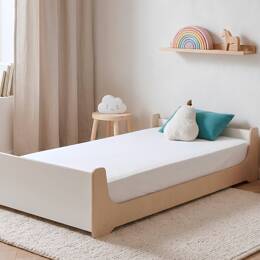 Lit Montessori 90x140 Blanc & Bois Essentiel
