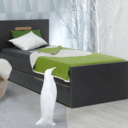 Lit gigogne Milo Anthracite 90x200