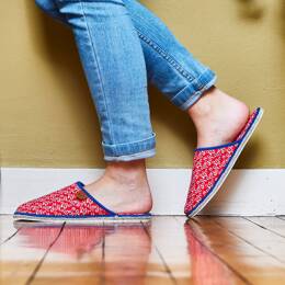 Charentaises MULE_LIBERTY ROUGE Chausse Mouton Chaussons laine