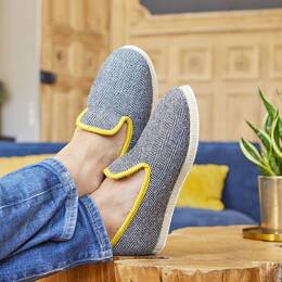 Charentaises CURTIS GRIS Chausse Mouton Chaussons laine