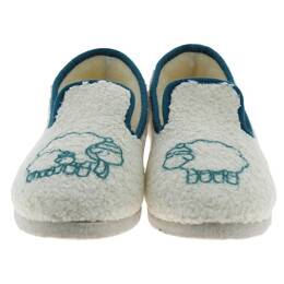 Charentaises FAMILY_5F BLANC Chausse Mouton Chaussons laine