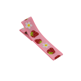 Barrette petites fraises roses rouges