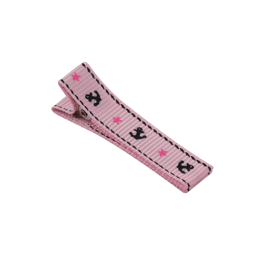 Barrette rose imprimée ancres