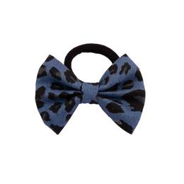 Elastique cheveux fille noeud jean leopard