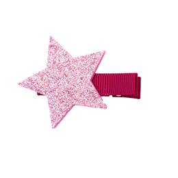 Barrette étoile rose à paillettes