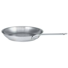 Poêle en inox brossé poignée fixe polie