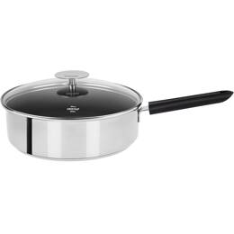 Sauteuse antiadhésive en inox poignée noire