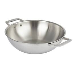 Wok en inox à 2 anses fixes