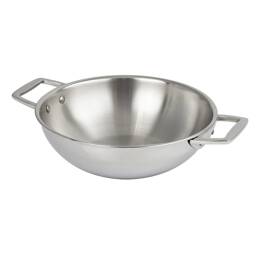 Wok en inox à 2 anses fixes