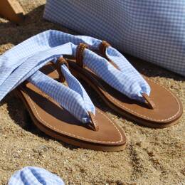 La sandale Classico Vichy Bleu