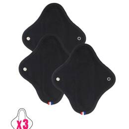 Le Trio Protège-slips lavables en coton bio - Noir