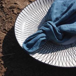 Serviettes de Table en Lin Lavé Bleu Prusse (lot de 4)