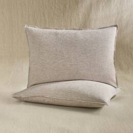 Taie d’Oreiller en Lin Lavé Rayure Prune