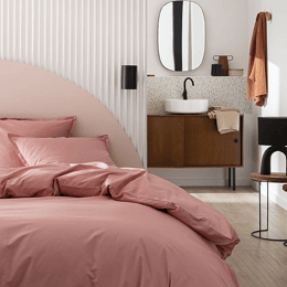 Housse de couette en coton Tout Doux Rose solaire 260x240 cm