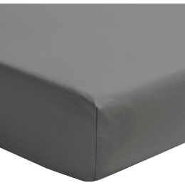Drap housse en percale de coton Première Basalte 140x190 cm - Bonnet de 30 cm