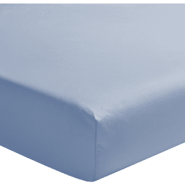 Drap housse en percale de coton Première Bleu olympe 140x190cm - Bonnet de 30 cm