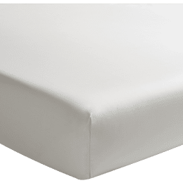 Drap housse en percale de coton Première Gris perle 200x200 cm - Bonnet de 30 cm