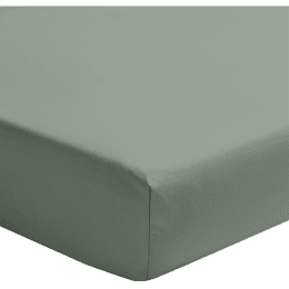 Drap housse en percale de coton Première Sauge 90x220 cm - Bonnet de 30 cm