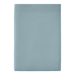 Drap plat en percale de coton Première Bleu glacier 270x300 cm