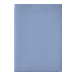 Drap plat en percale de coton Première Bleu Olympe 180x290 cm