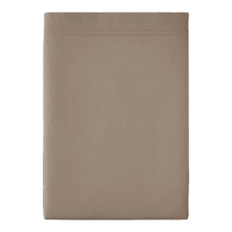 Drap plat en percale de coton Première Taupe 180x290 cm