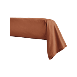 Taie de traversin en percale de coton Première Terre de sienne 43x190 cm
