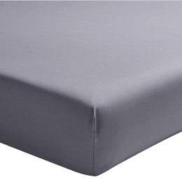 Drap housse en percale de coton Première Argent 160x200 cm - Bonnet de 30 cm