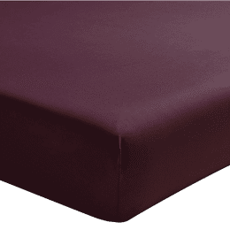 Drap housse uni PREMIERE en percale de coton Sangria 200x200 cm