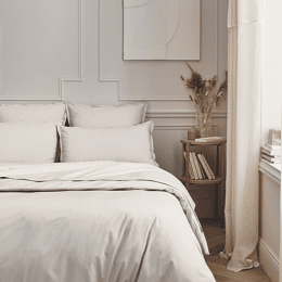 Housse de couette en percale de coton Première Gris perle 260x240 cm