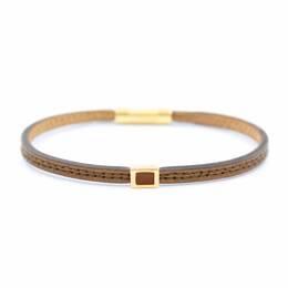 Bracelet fin en cuir femme Le Colibri doré