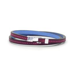 Bracelet cuir et argent massif 925 double Le Caracal 5