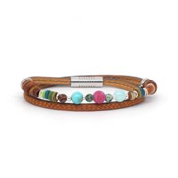 Bracelet cuir et perles femme Le Calao