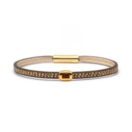 Bracelet fin en cuir femme Le Colibri doré