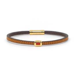 Bracelet fin en cuir femme Le Colibri doré