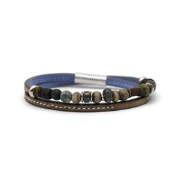 Bracelet double cuir et perles homme L'Urubu