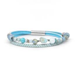 Bracelet cuir et perles femme Le Calao