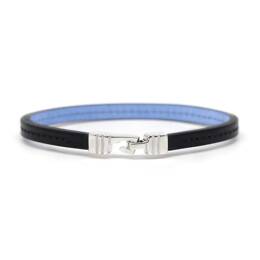 Bracelet cuir et argent massif 925 homme Le Babouk