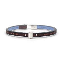 Bracelet cuir et argent massif 925 homme Le Lycaon 5