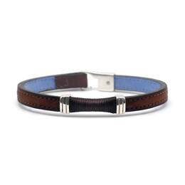 Bracelet argent massif 925 et cuir tressé Le Butor 7