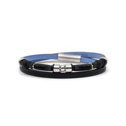 Bracelet double avec perles en argent 925 homme Le Bonobo