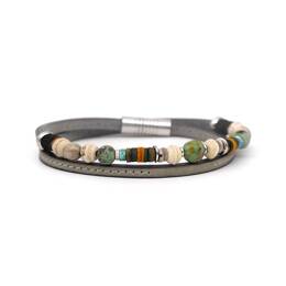 Bracelet double cuir et perles homme L'Urubu