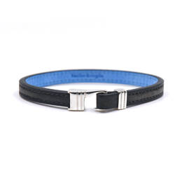 Bracelet cuir et argent massif 925 Le Caracal 7