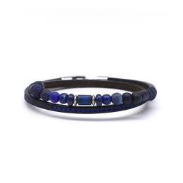 Bracelet double cuir et perles homme L'Urubu