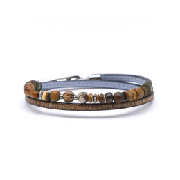 Bracelet double cuir et perles homme L'Urubu