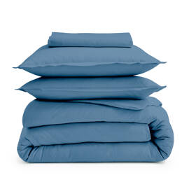 Drap plat piqué uni en percale de coton
