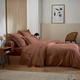 Drap satin de coton rayures ton sur ton