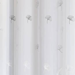 Tissu plombé et brodé feuilles de gingko