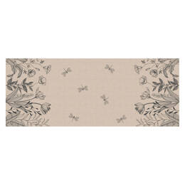 Toile cirée effet textile fleuri